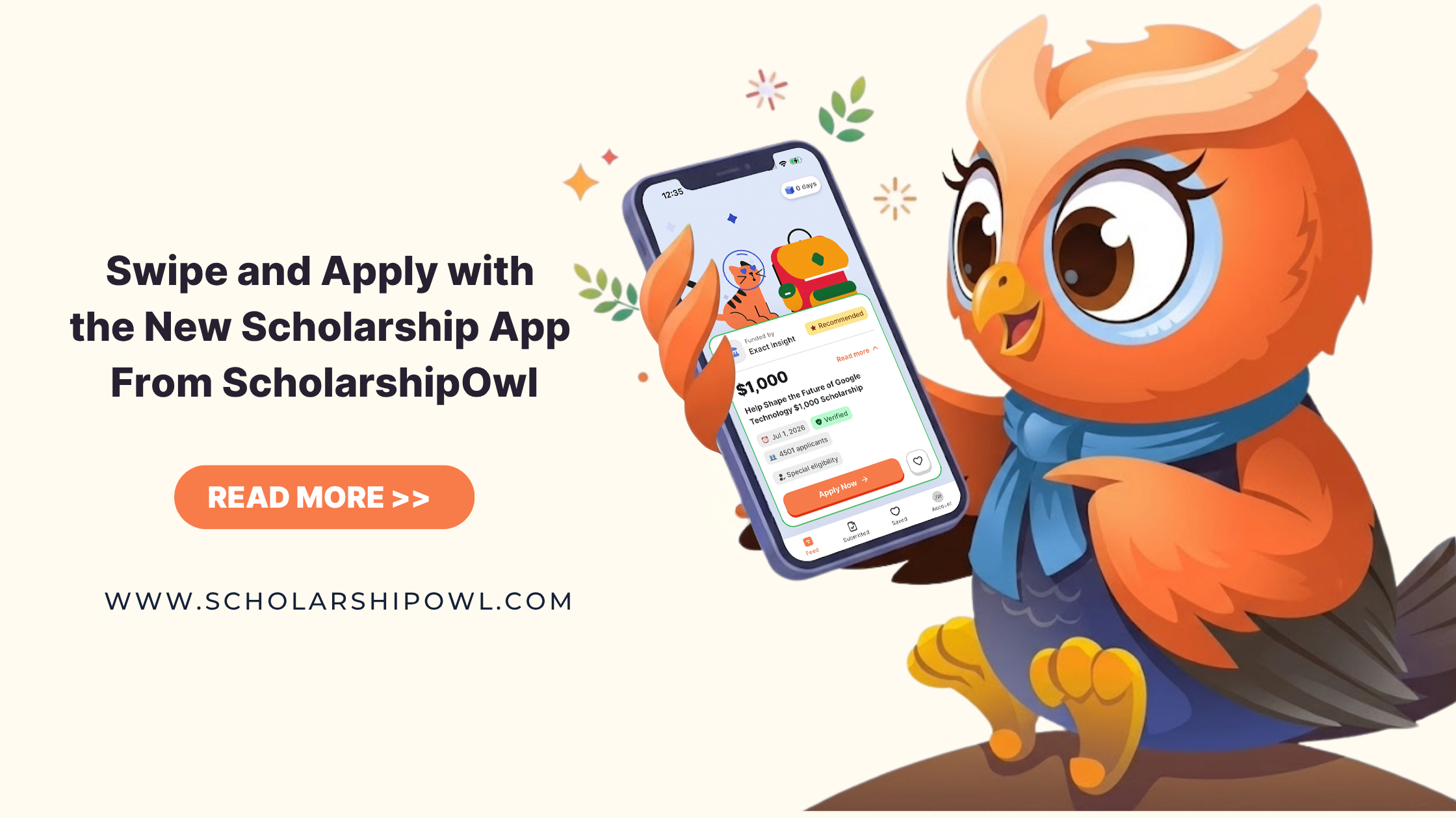 Swipe and Apply with the New Scholarship App From ScholarshipOwl